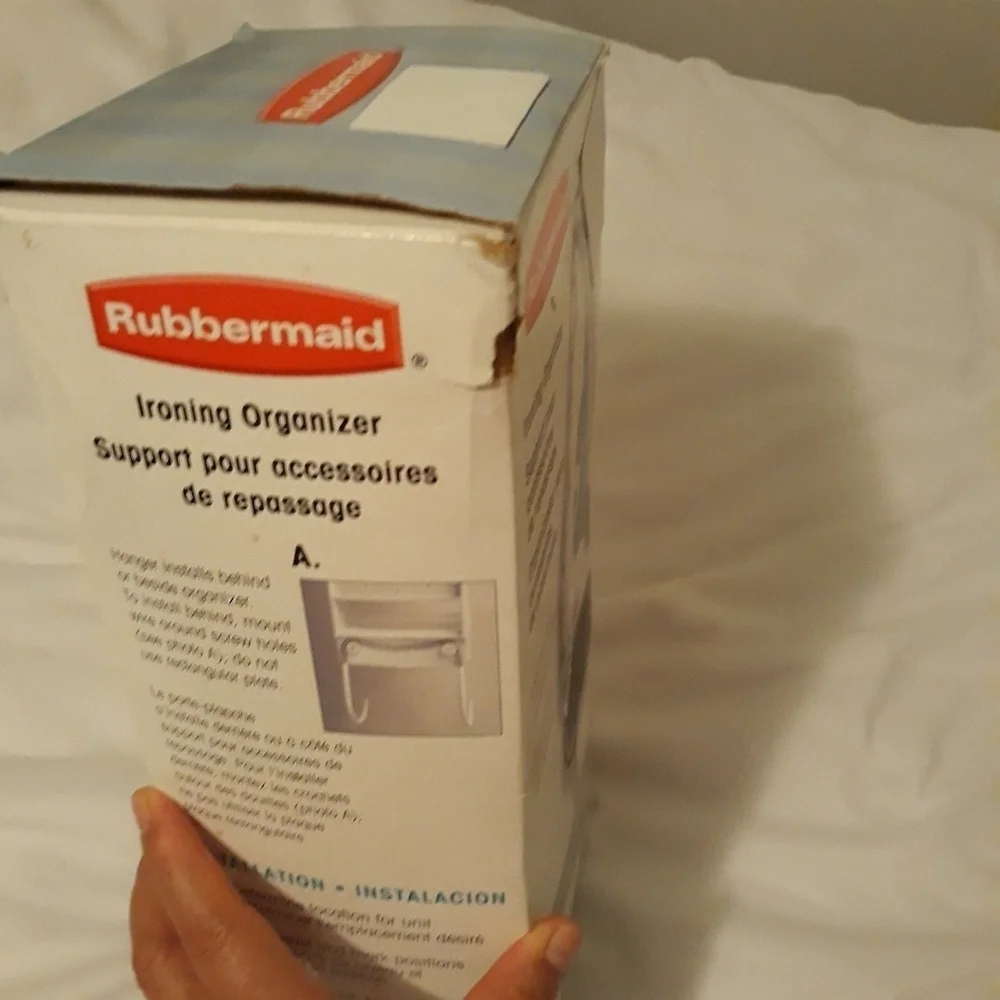 Vintage Rubbermaid Ironing Organizer Wall Mount White Storage New with Box